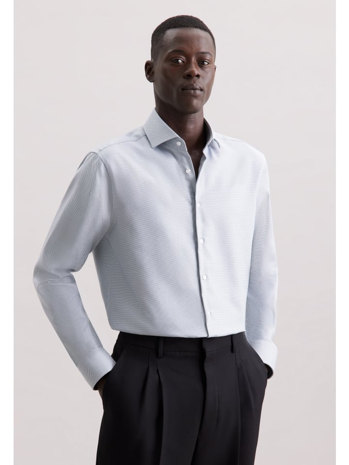 

Деловая рубашка, стандартного размера, зеленого цвета Seidensticker