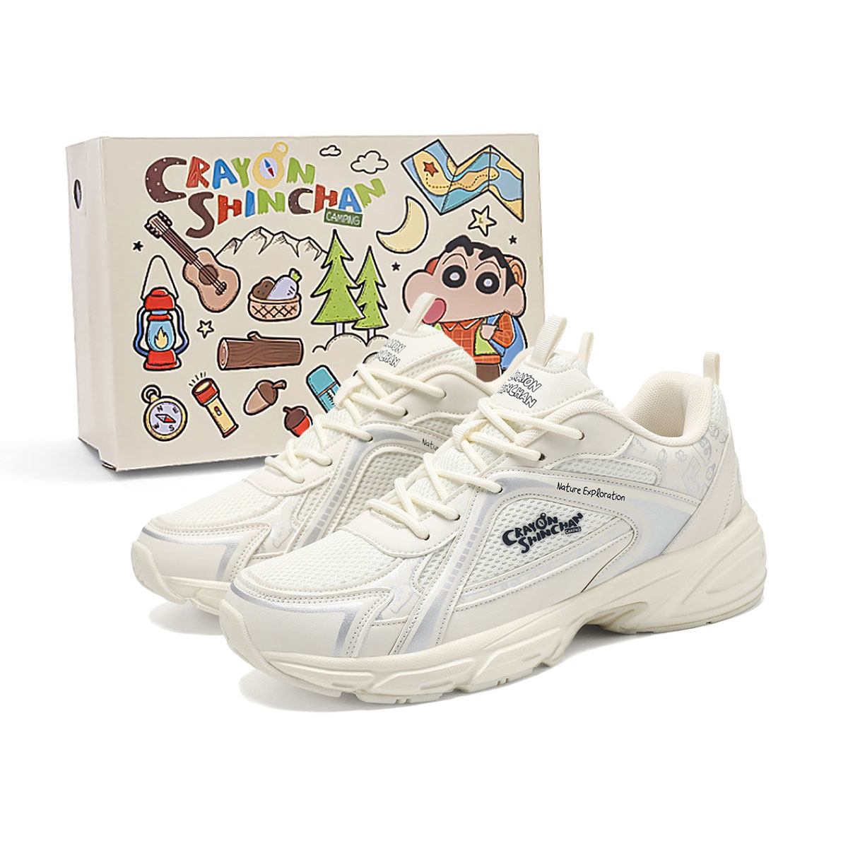 

Crayon Shinchan Массивные кроссовки унисекс низкие бело-голубые экрю сетчатые (рекомендуем взять на размер больше), цвет Ecru (Mesh) (Suggestion: Size Up)