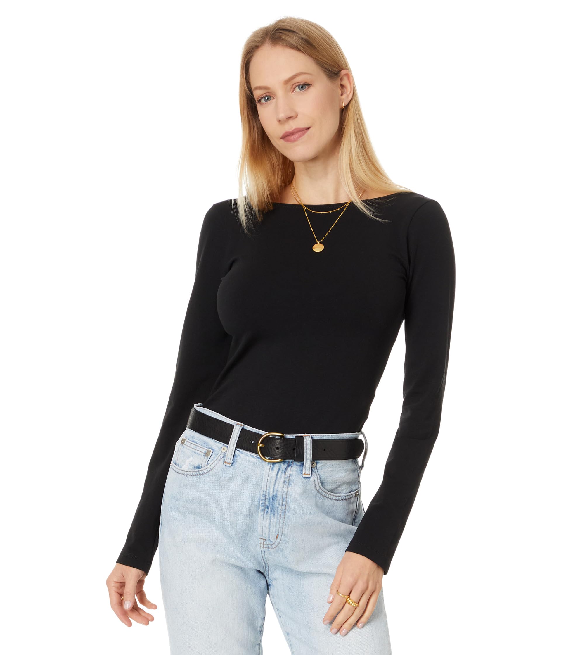 

Футболка Madewell Long Sleeve Ballet Back Tee, Jet Black