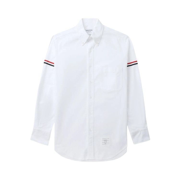

Рубашка Thom Browne Classic Long-Sleeve Button Down Point Shirt with GG Armband In Oxford 'White'