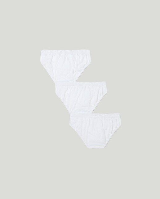 Комплект из 3 однотонных трусов для мальчиков Cotton Juice, белый — фото 2