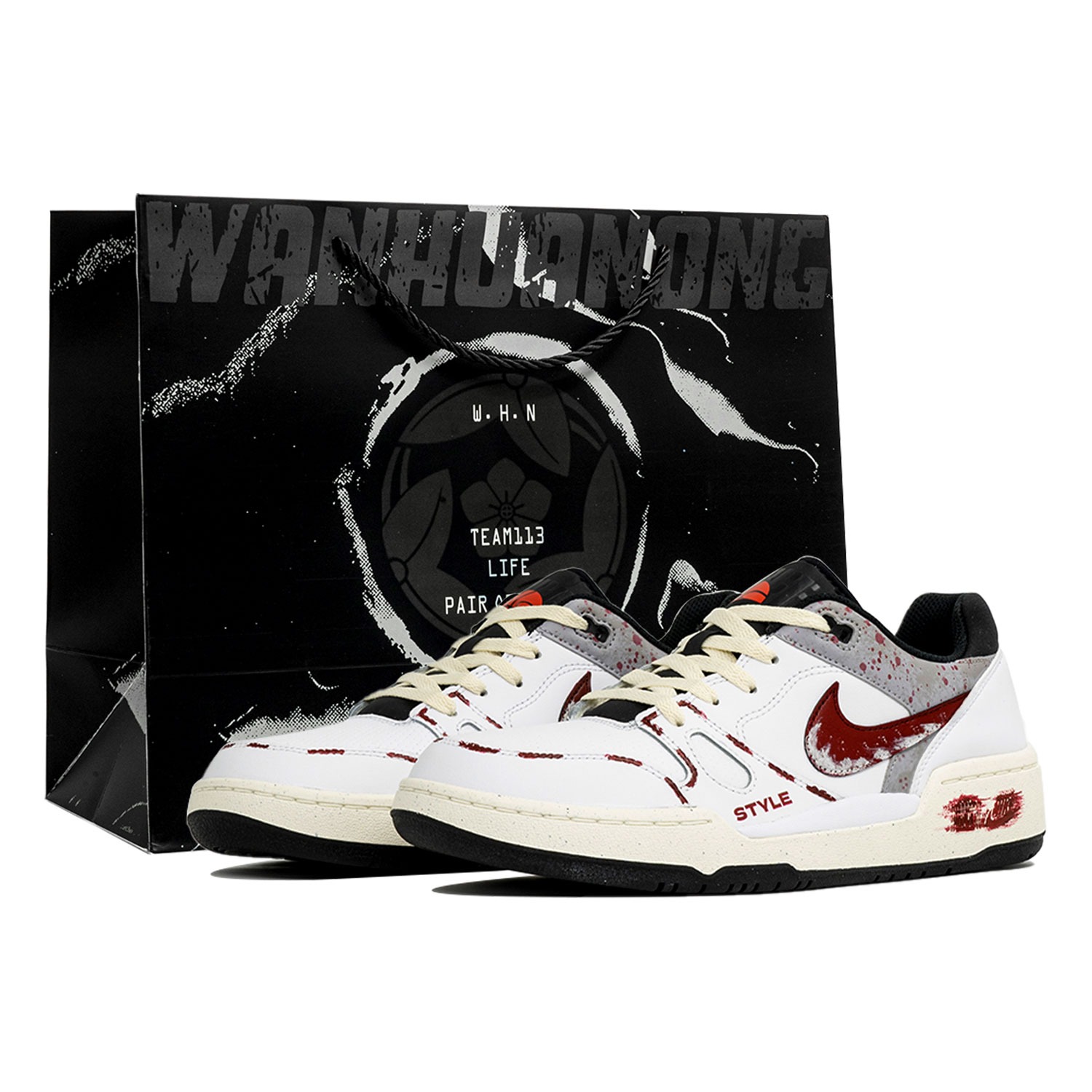 

Nike Кроссовки для скейтбординга Full Force, низкие, мужские, белые/черные