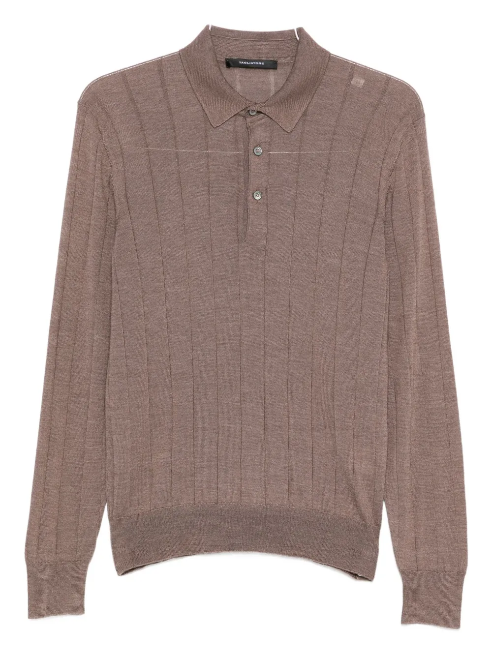 

Рубашка-поло в рубчик на пуговицах Tagliatore, коричневый