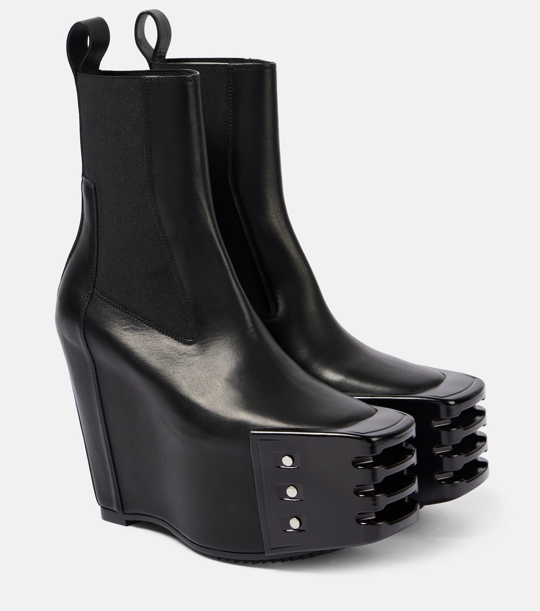Ботинки челси Porterville из кожи на танкетке Rick Owens, черный
