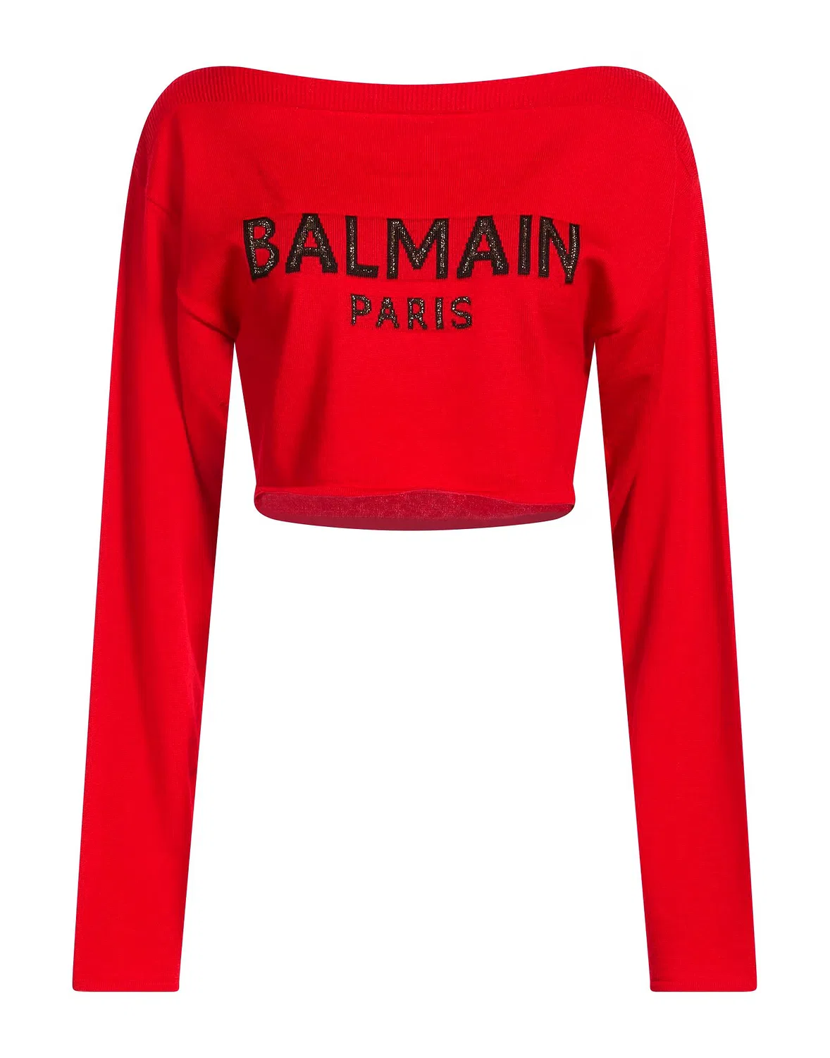Свитер металлик BALMAIN красный