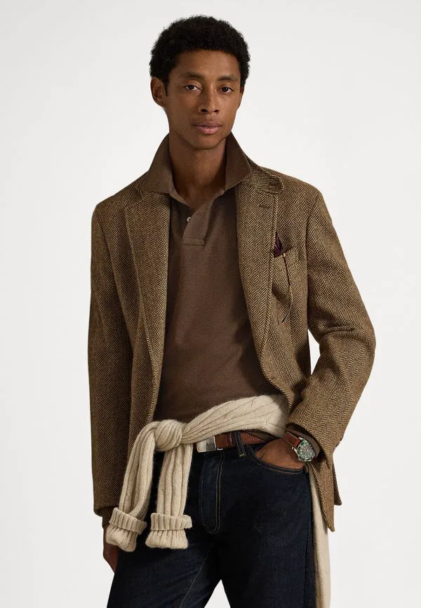 Поло-Рубашка приталенного кроя из сетчатой ткани Polo Ralph Lauren, Nutmeg Brown Heather — фото 4