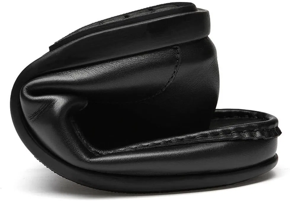 Мужские лоферы Leather Loafers Slip On, Black DHFIRUFSHLO — фото 2