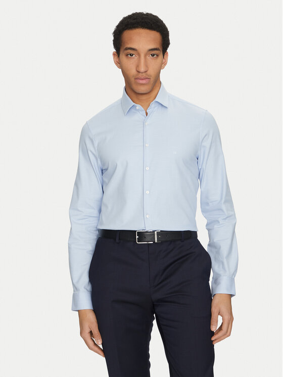 

Рубашка облегающего кроя K10K114310 Calvin Klein, голубой