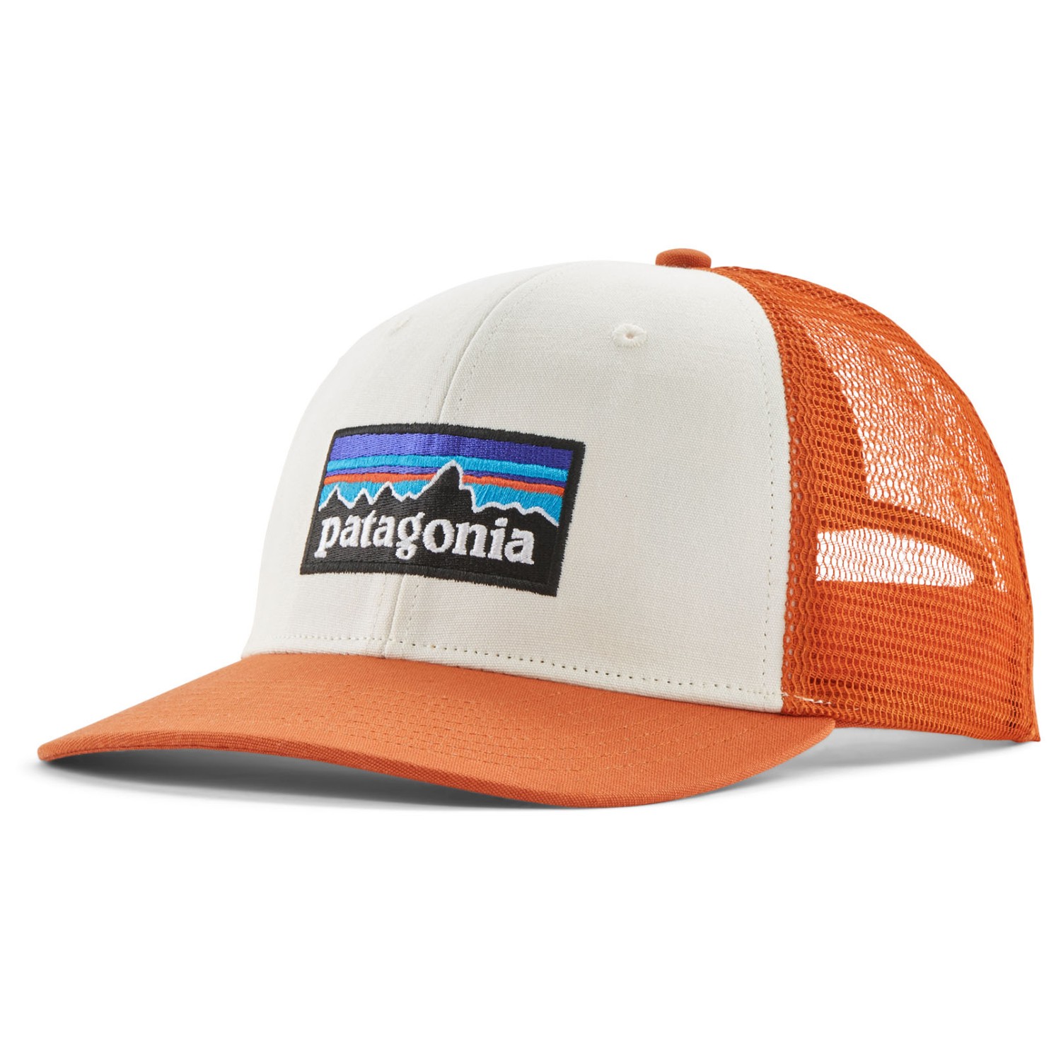 

Кепка Patagonia P-6 Logo Trucker Hat, цвет White with Redtail Rust