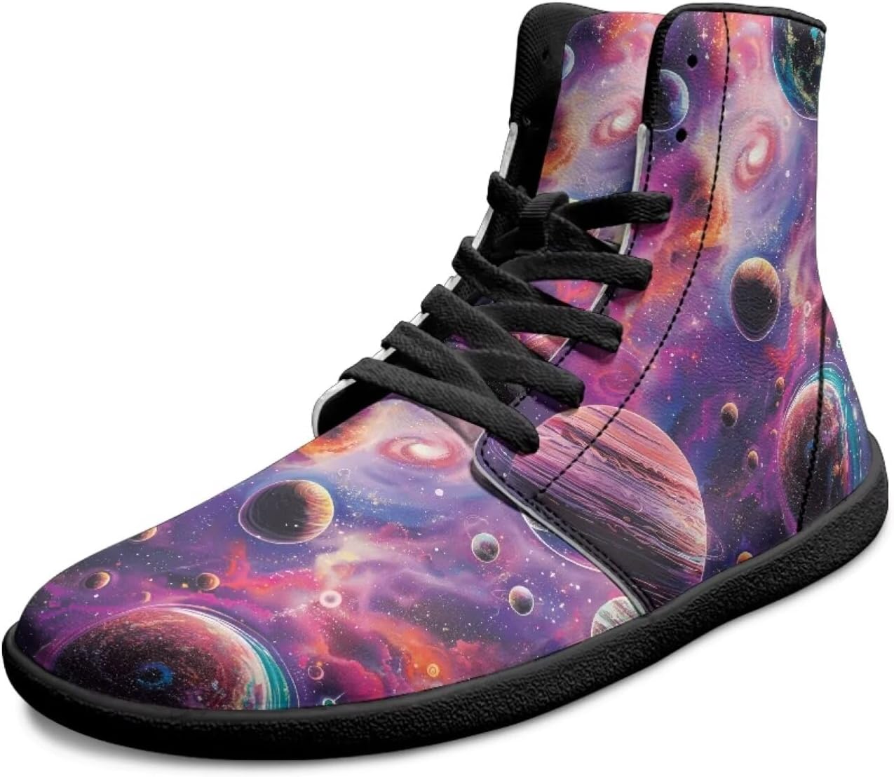 

Мужские высокие кроссовки Galaxy Print с широким носком, шнуровкой, противоскользящей подошвой для тренировок и бега Xixirimido, Galaxy Planet