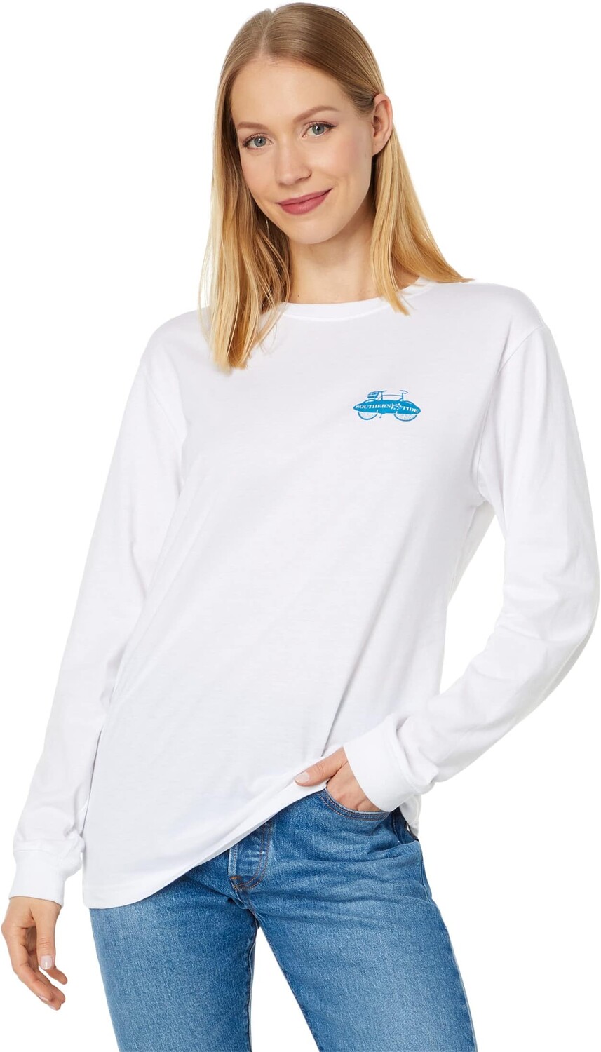 

Футболка Southern Tide Long Sleeve Beach Bound Tee, цвет Classic White