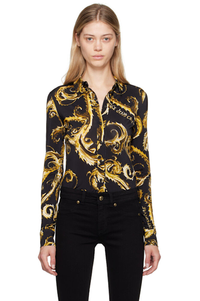 

Черная и золотая рубашка Chromo Couture Fluid Versace Jeans Couture
