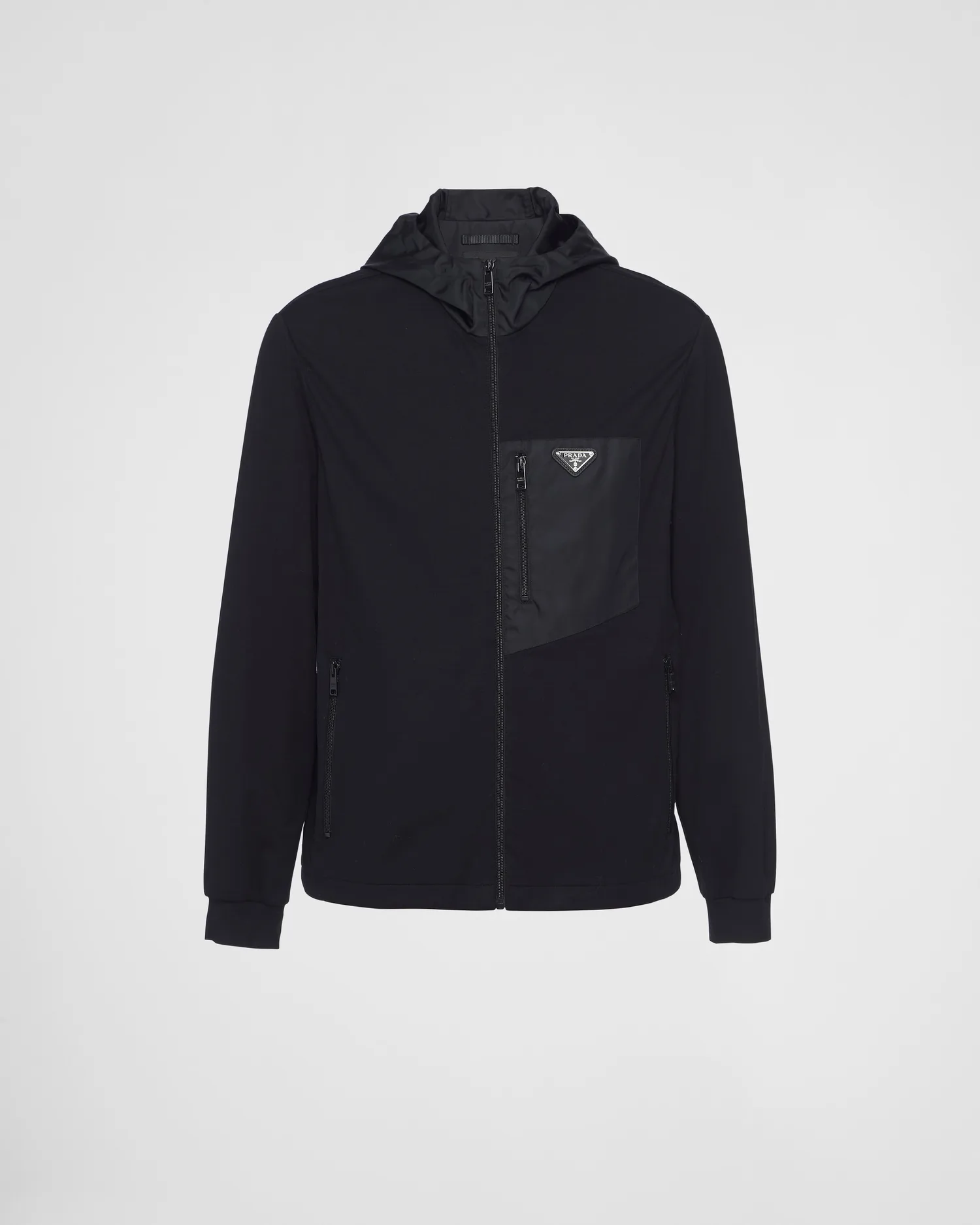Кардиган из технического хлопка и Re-Nylon Prada, черный