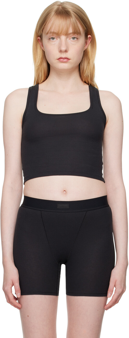 

Майка-топ KIM Black Cotton Rib SKIMS
