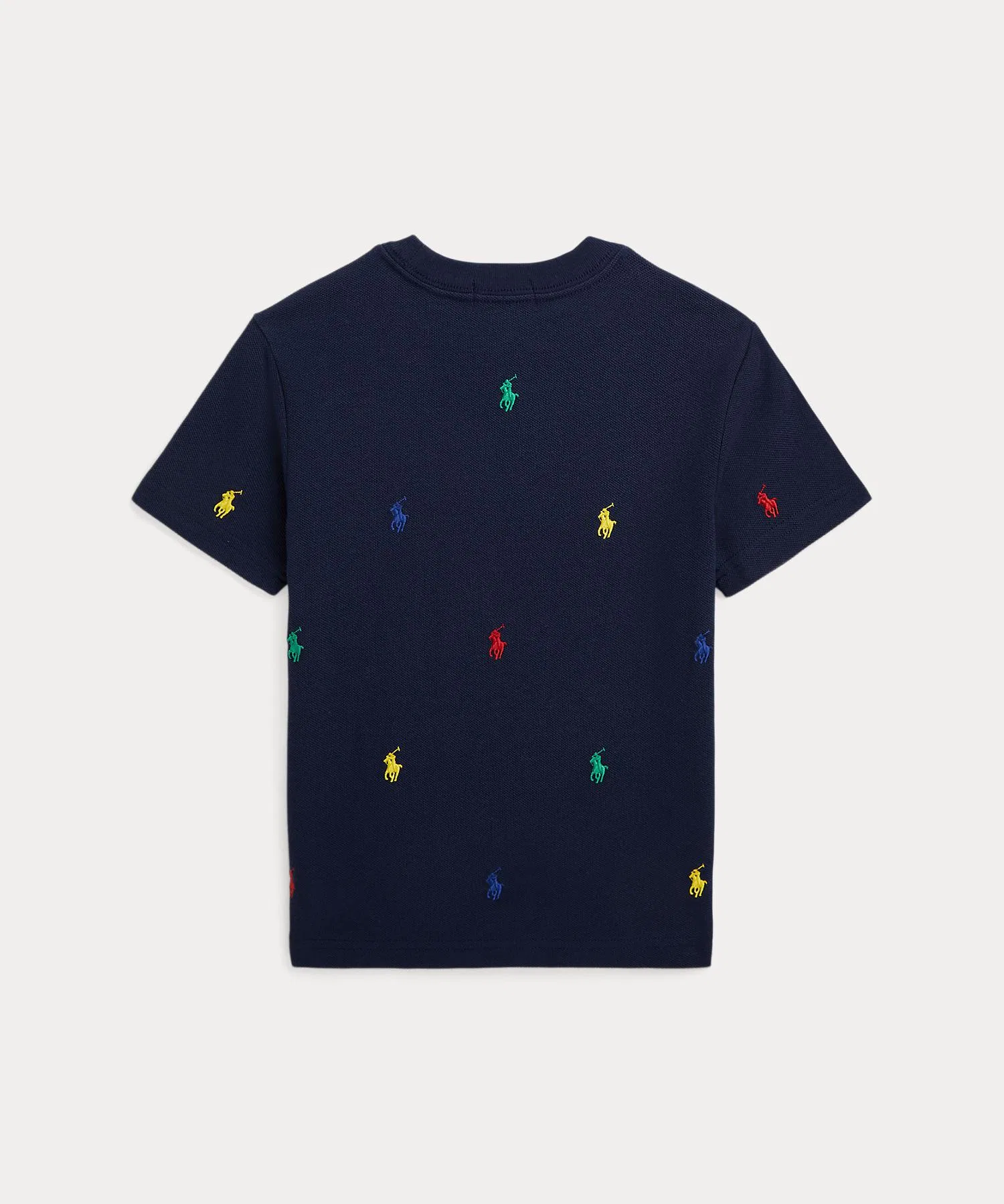 Детская хлопковая футболка-поло с вышивкой POLO RALPH LAUREN CHILDRENSWEAR тёмно-синяя — фото 2