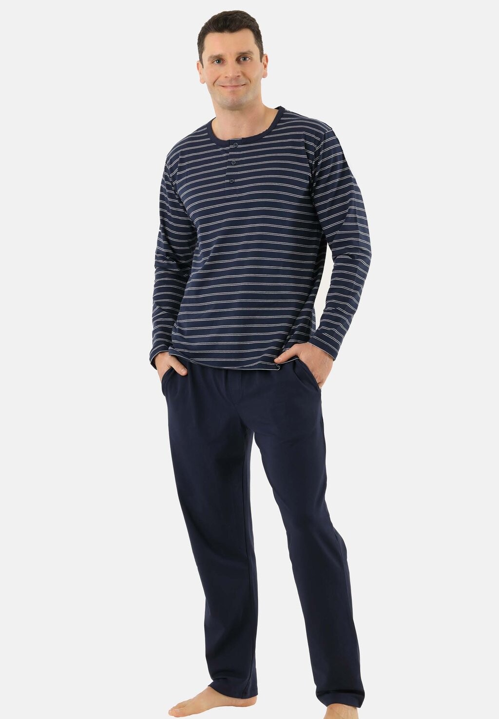 

Пижамный комплект PYJAMA LANG ATMUNGSAKTIV ALBERT KREUZ, темно-синий