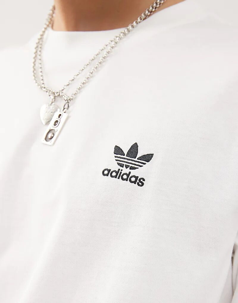 Футболка Trefoil Essentials белого цвета adidas Originals — фото 3