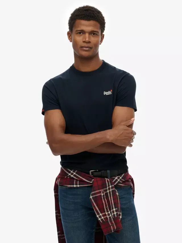 Футболка с контрастной вышивкой Essential Contrast Superdry, Eclipse Navy