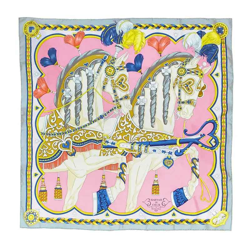 

HERMES Шёлковый шарф женский розовый, Rose Candy Blue