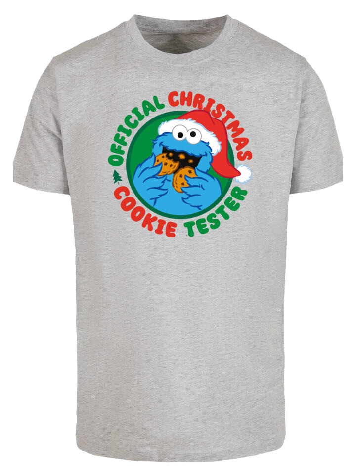 

Футболка F4NT4STIC T-Shirt Sesamstrasse Weihnachten Keks Tester, пятнистый серый