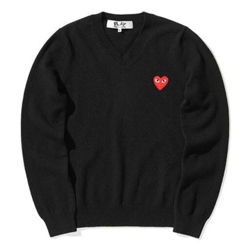 

Свитер v-neck pullover red emblem 'black' Comme Des Garcons Play, черный