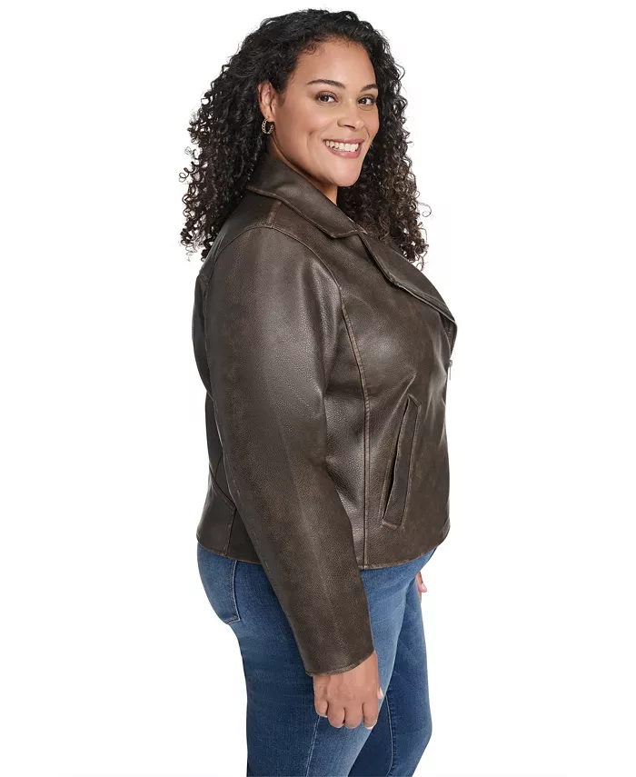 Мотоциклетная куртка больших размеров с длинным рукавом Levi's, коричневый — фото 2