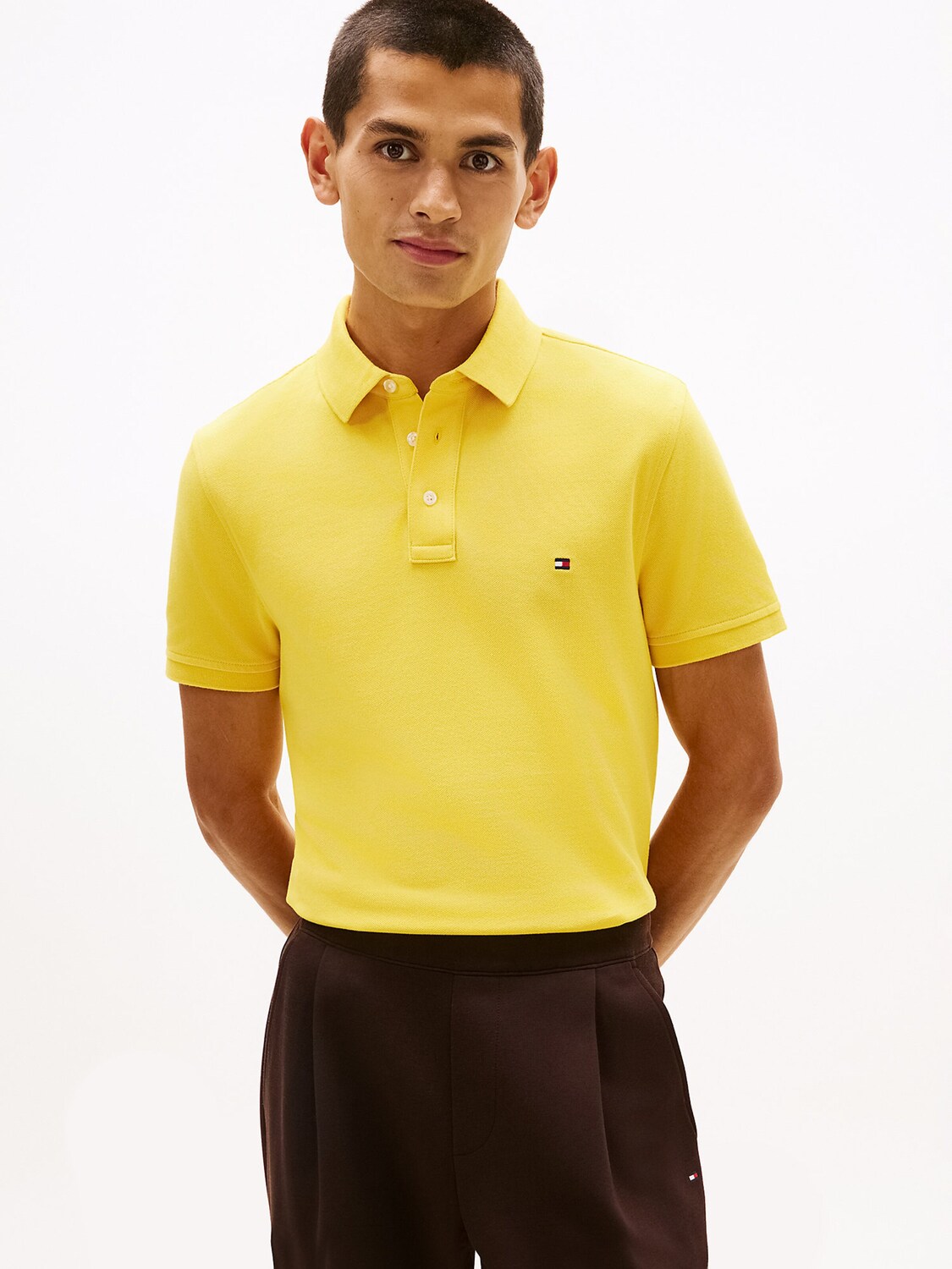 TOMMY HILFIGER Футболка 'CORE 1985 SLIM POLO' в желтом цвете — фото 2