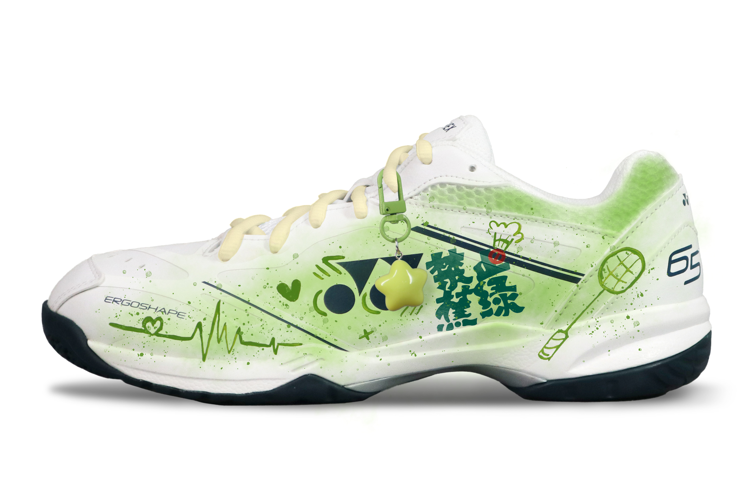 

Кроссовки для бадминтона Unisex POWER CUSHION 65 с амортизацией, устойчивые к истиранию, с низким верхом YONEX, белый