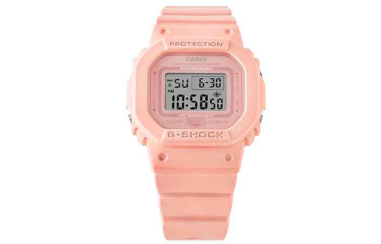 

Кварцевые часы с ремешком из смолы для женщин Розовый циферблат CASIO