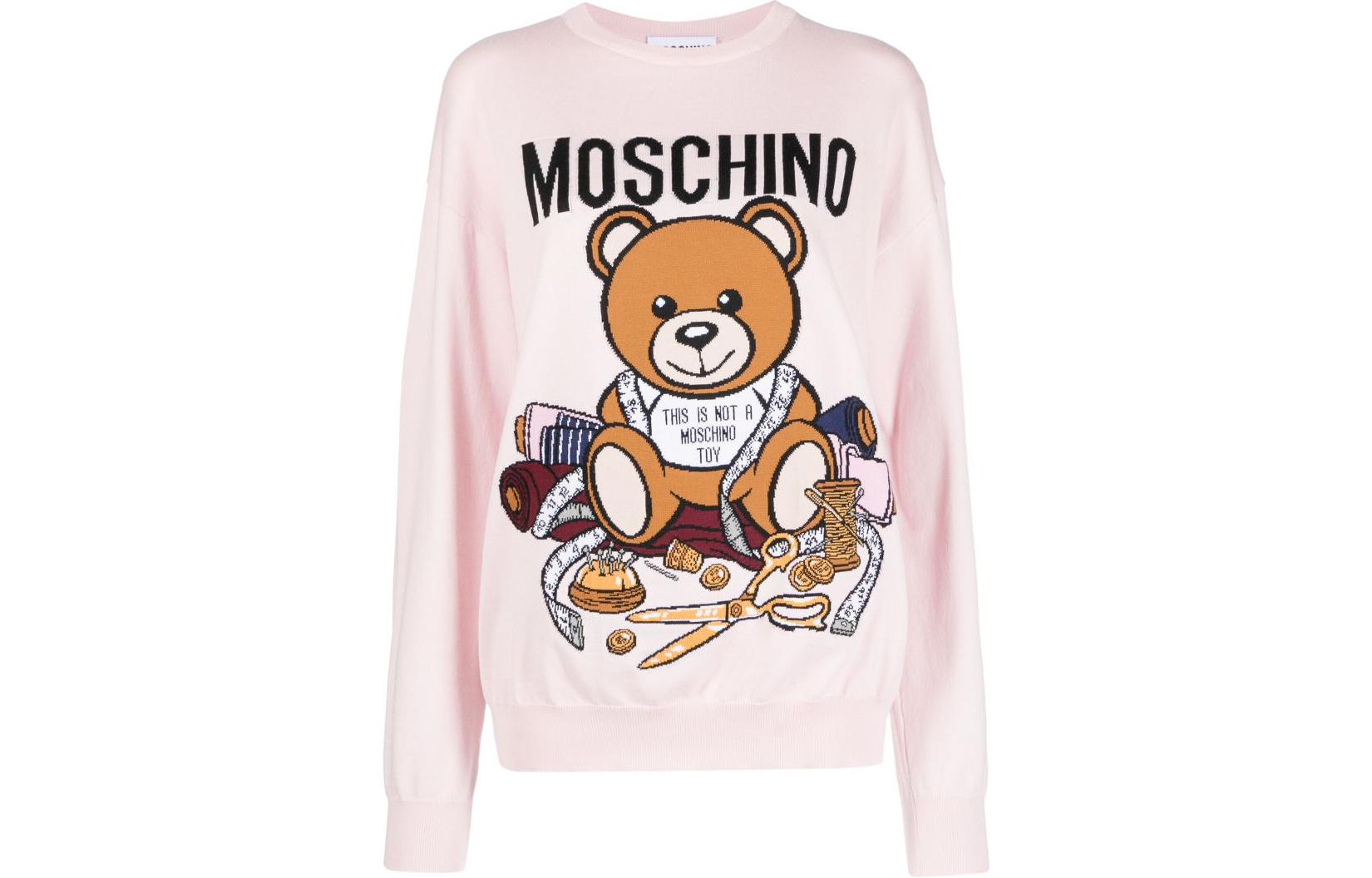 

Толстовка с принтом медвежонка MOSCHINO, розовый