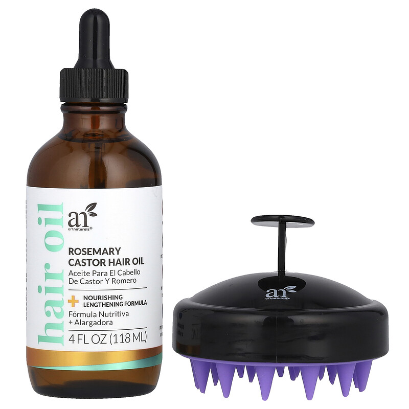 

artnaturals, Набор для роста волос, розмарин + касторовое масло, 2 шт.