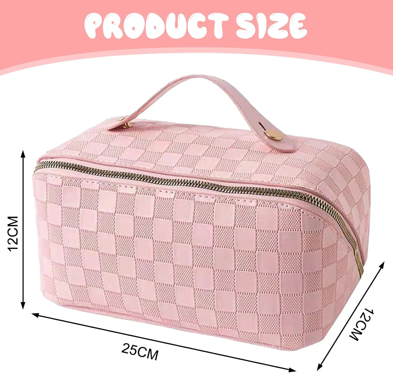Женская портативная косметичка с ручкой, розовая Jsthhtt, Pink — фото 2