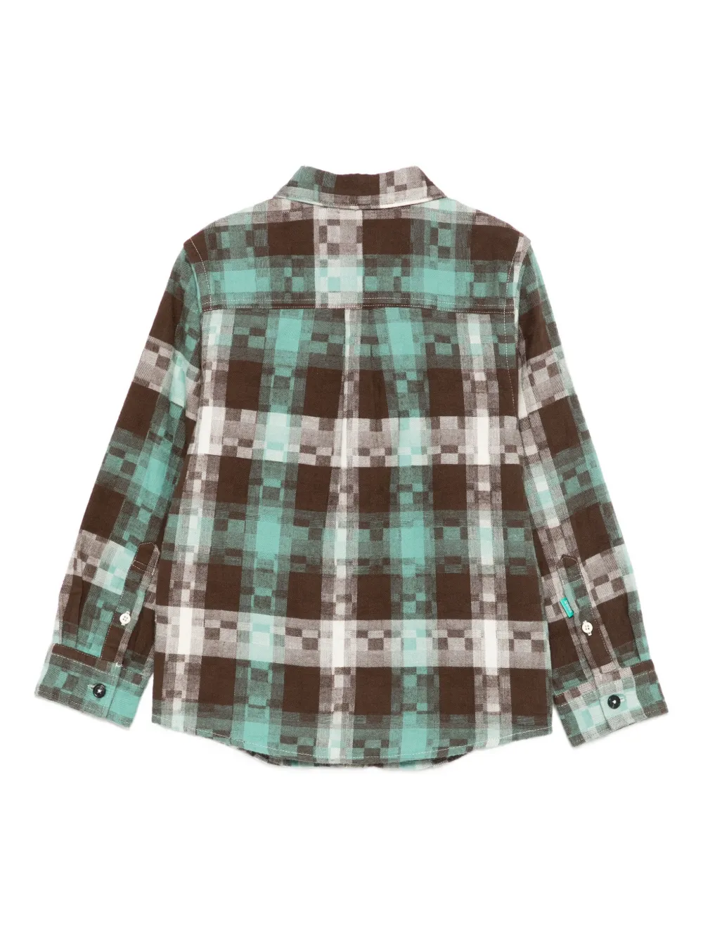 Клетчатая рубашка с длинными рукавами Scotch & Soda Kids, зеленый — фото 2