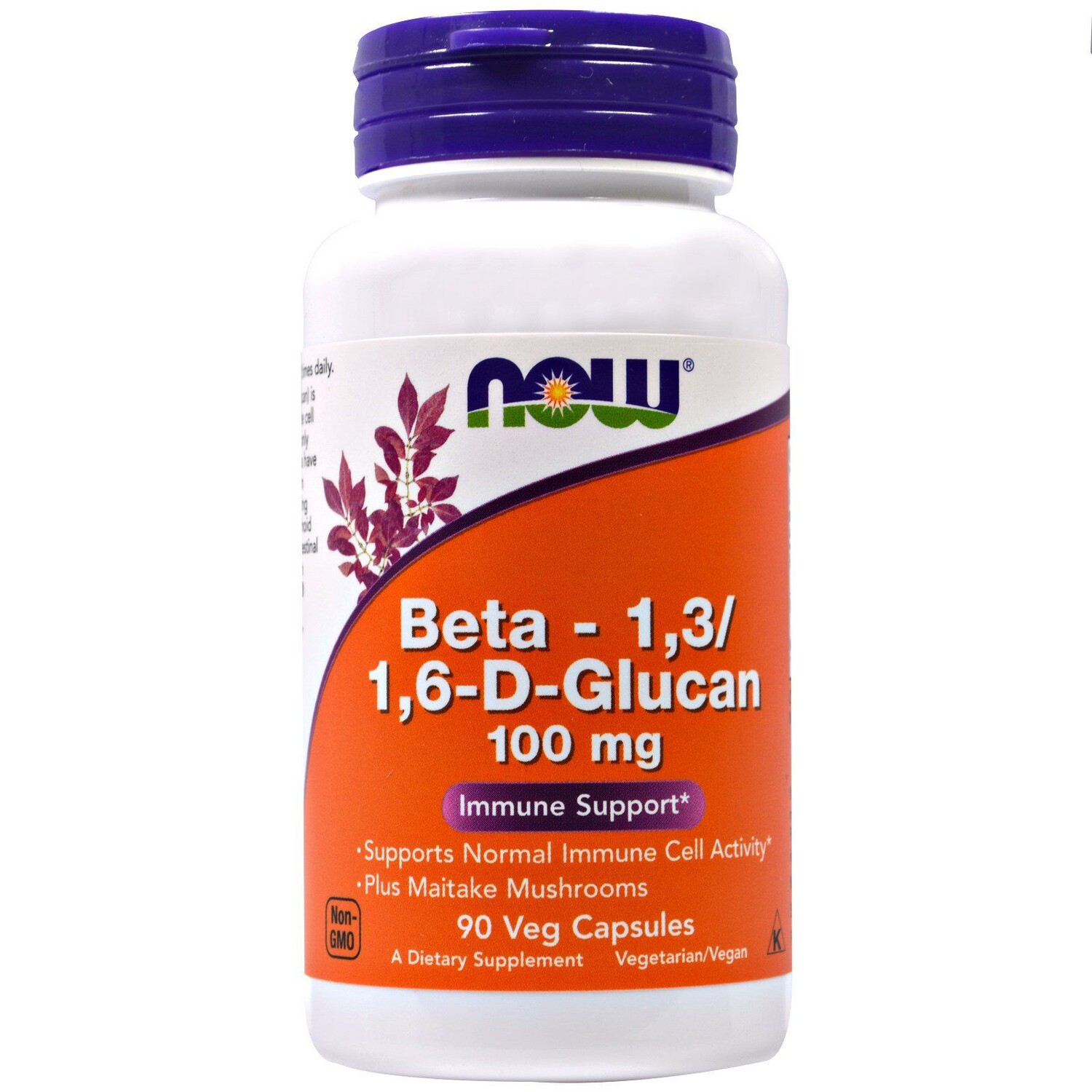 

Now Foods Бета-1,3/1,6-D-Глюкан 100 мг 90 вегетарианских капсул