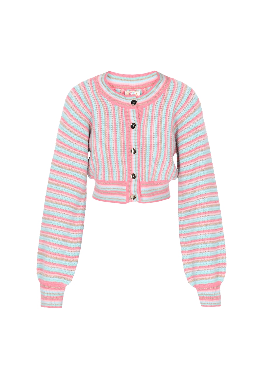 

Вязаный кардиган IZIA, бирюзовый/пастельно-голубой/розовый/пастельно-розовый