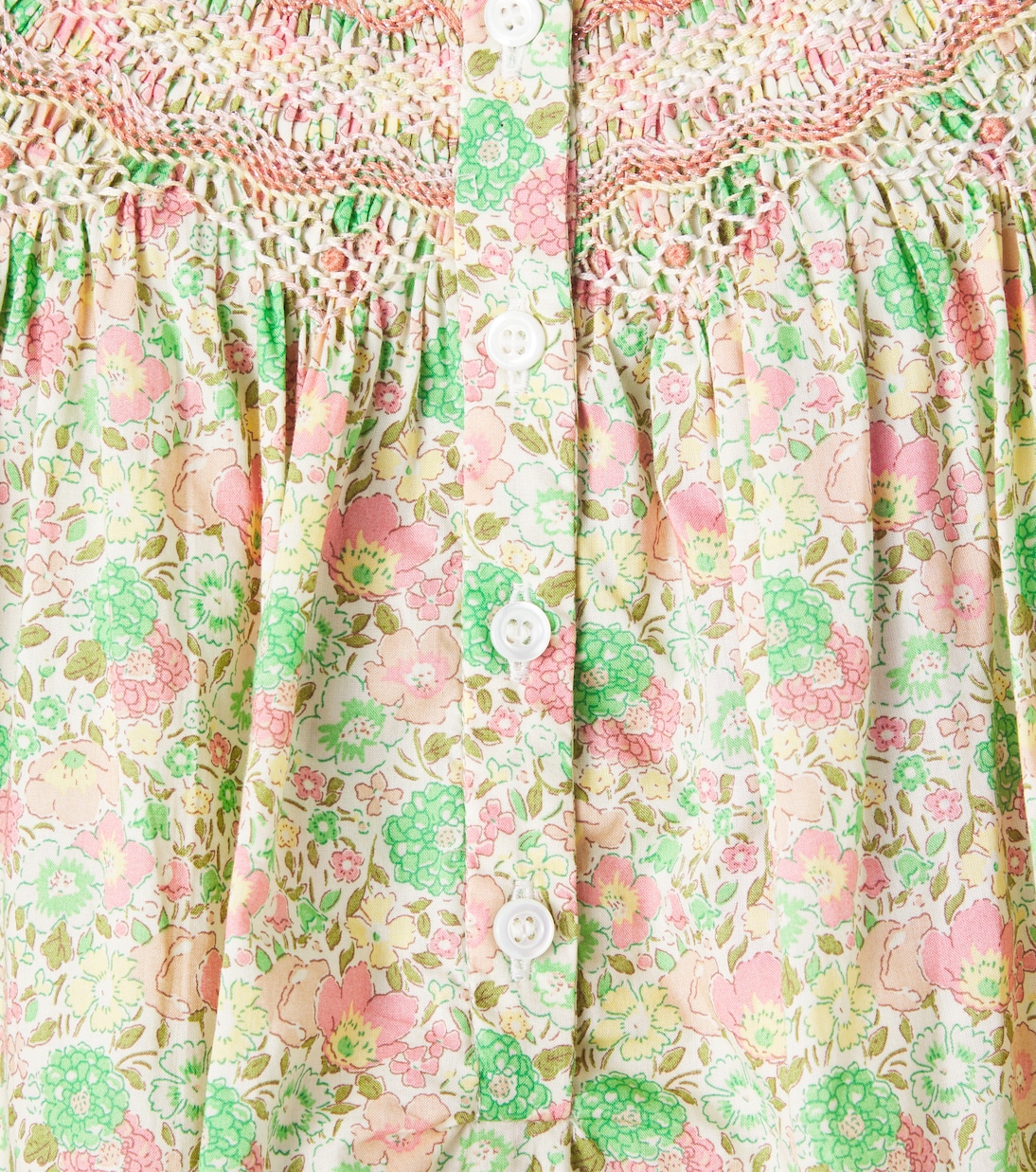 Платье Jarah из хлопка с цветочным принтом и сборками Bonpoint, Fl Rose Pale — фото 3