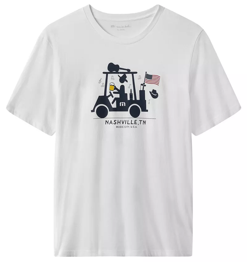 

Мужская футболка для гольфа TravisMathew Diablo 2.0 TN State с графическим рисунком, белый
