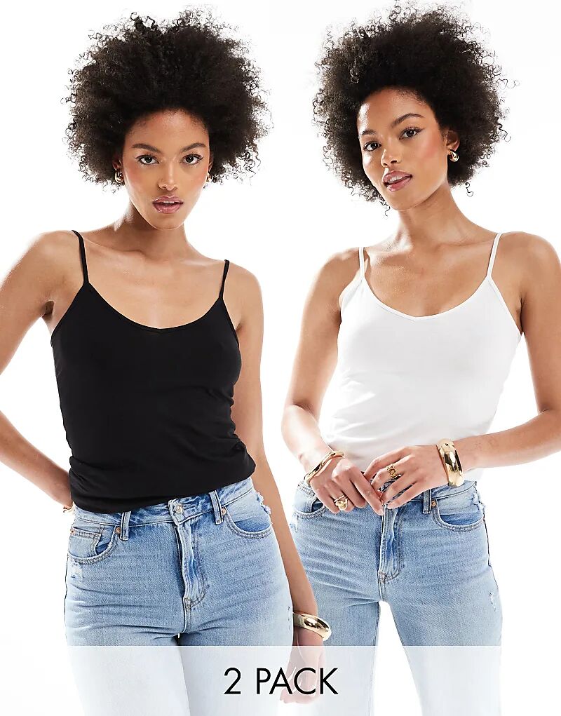 

2 комплекта трикотажных топов ками черного и белого цвета Vero Moda