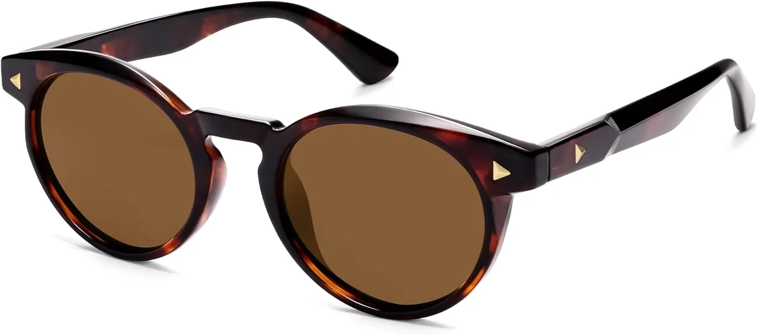 

Солнцезащитные очки VANLINKER Retro Round Polarized для мужчин и женщин, классические винтажные круглые очки VL9875, C2-polarized Brown Lens/Tortoise Frame