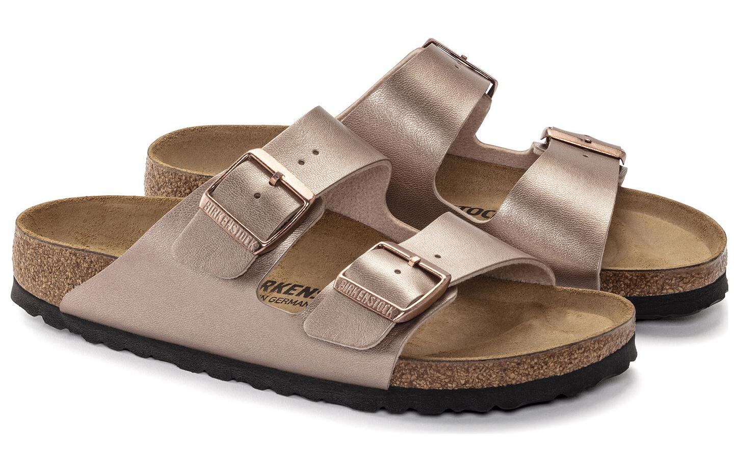 Шлепанцы Birkenstock Arizona Birko-Flor Narrow Fit Sandals 'Copper' — фото 3