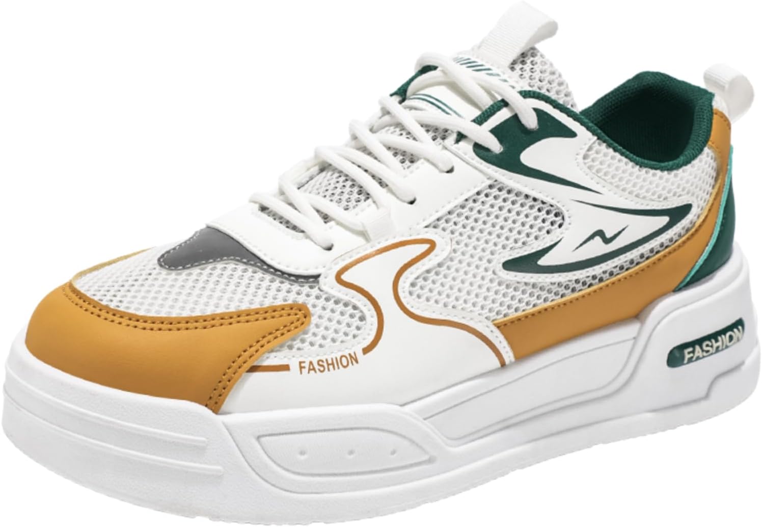 

Мужские кроссовки белого/красного/синего цвета с контрастными вставками, стильные повседневные шнуровки с дышащей сеткой Aokisx