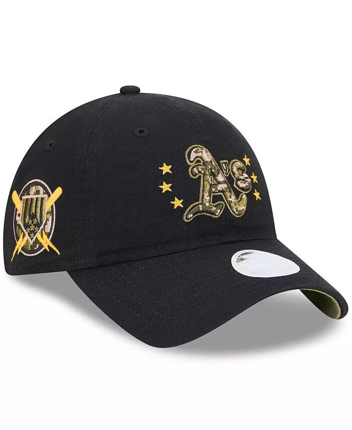

Женская черная регулируемая кепка Oakland Athletics 2024 – День вооруженных сил 9TWENTY New Era, черный