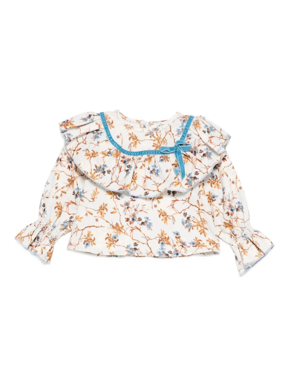 

Топ с цветочным принтом и оборчатым воротником alapage, нейтральный