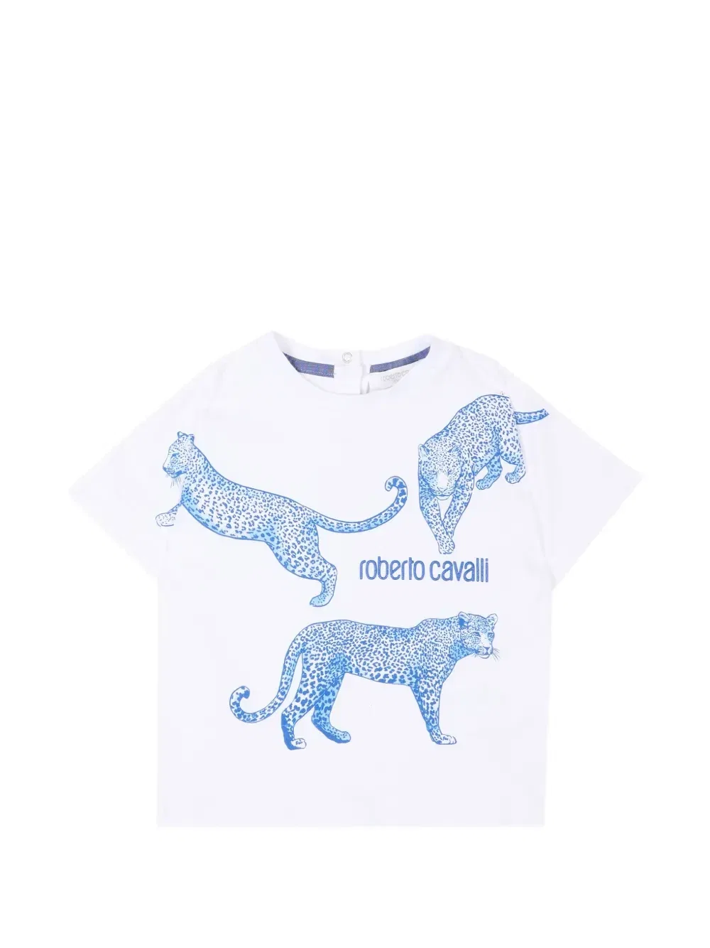 Футболка с анималистичным принтом Roberto Cavalli Junior, белый