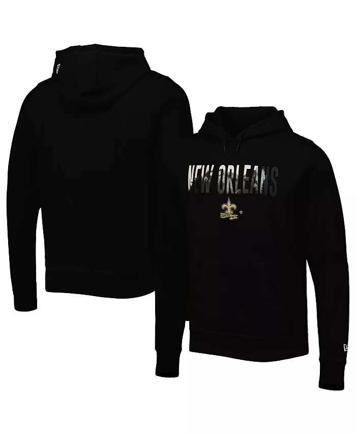 

Мужская черная толстовка с капюшоном New Orleans Saints в технике инк-дай New Era