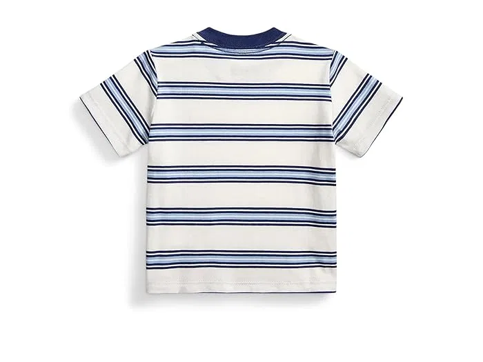 Футболка полосатая из хлопкового джерси модель Striped Cotton Jersey Tee Polo Ralph Lauren Kids, Old Royal Multi — фото 2