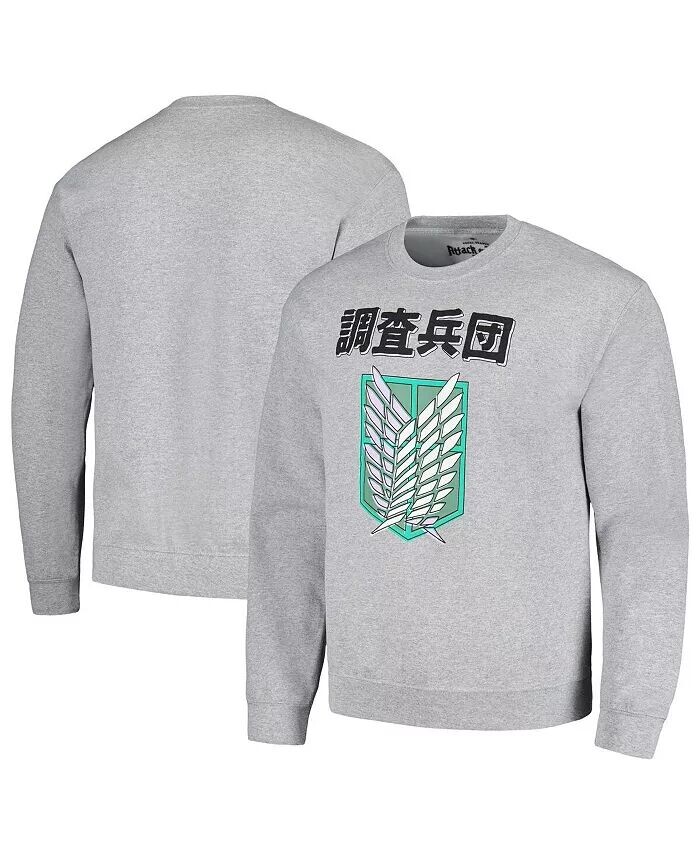 

Мужской и женский флисовый свитшот с рисунком Heather Grey Attack on Titan Ripple Junction