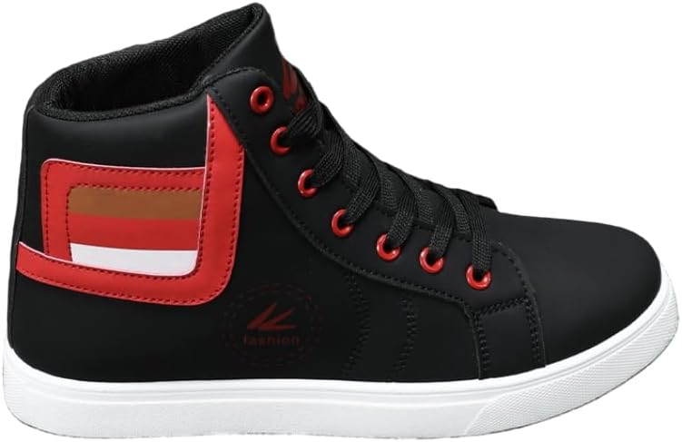 

Мужские модные спортивные кроссовки - высокие на шнуровке, повседневные кеды - резиновая подошва - удобные и легкие - подходят для ежедневного использования круглый год Spkfhd, красный