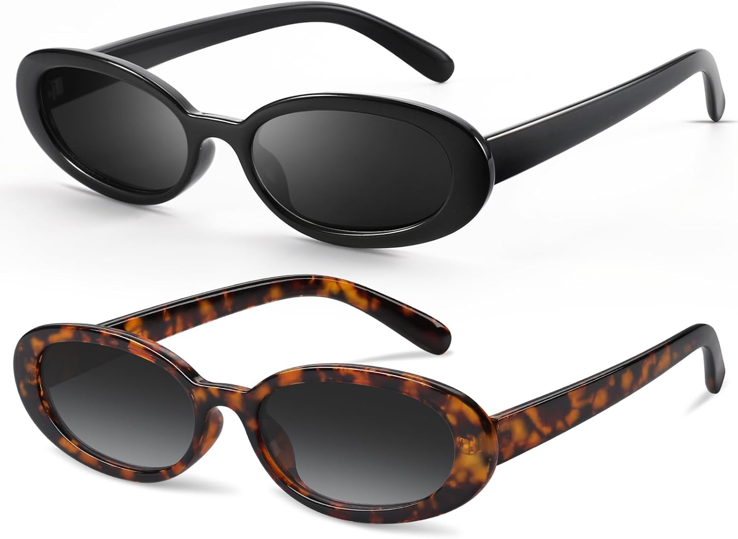 

Солнцезащитные очки DANAMY для женщин и мужчин, ретро-очки овальной формы, модные маленькие овальные солнцезащитные очки в стиле 90-х, винтажные очки для вождения, A-black+leopard Frame-gradient Grey