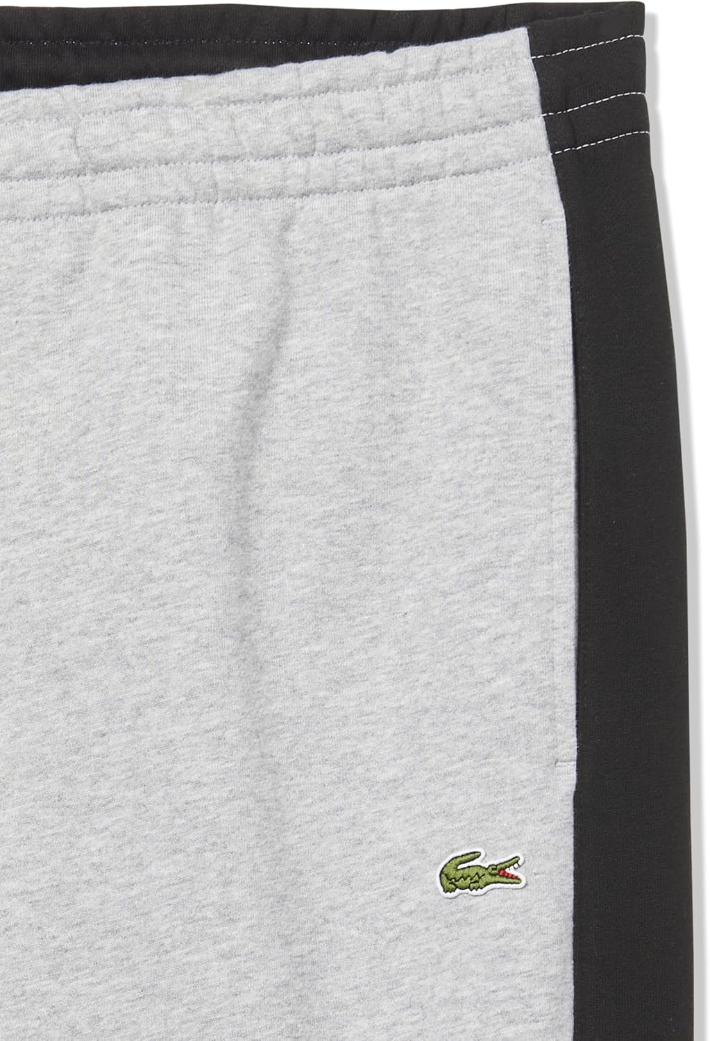 Мужские зауженные спортивные брюки Lacoste с цветными блоками, Gray & Black — фото 2